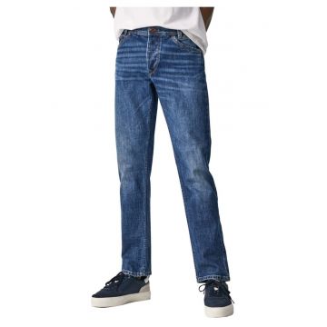 Blugi regular fit cu aspect decolorat -
