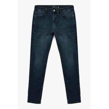 Blugi skinny cu model uni