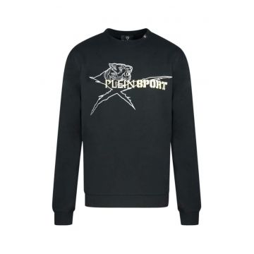 Bluza cu imprimeu frontal metalizat