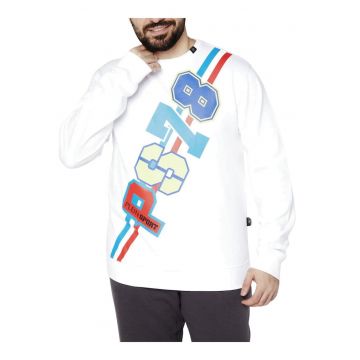 Bluza cu imprimeu frontal si decolteu la baza gatului Bluza cu imprimeu frontal si decolteu la baza gatului