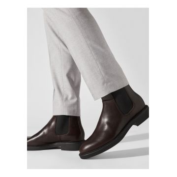 Botine cu glezna joasa pentru barbati  5266-001-31 - Piele naturala - 46 EU - Maro
