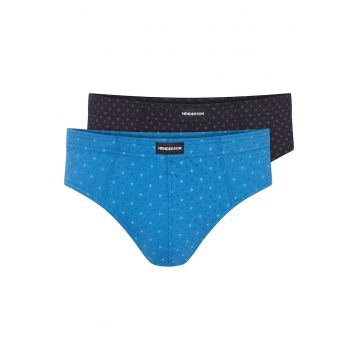 Chiloti barbati Classic  set de 2 perechi negru - albastru