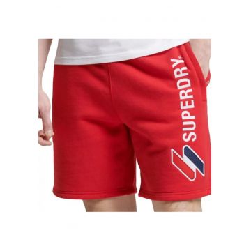 Pantaloni scurti de trening din bumbac cu logo -