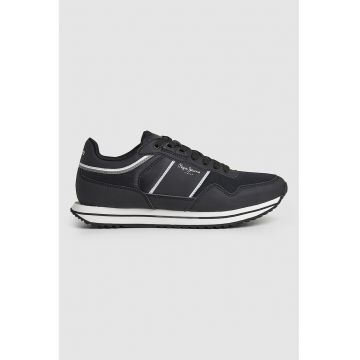 Pantofi sport de piele ecologica cu insertii textile