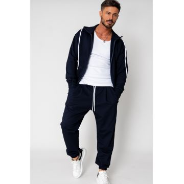 Set Neo hanorac cu fermoar si pantalon Baggy Navy 15563