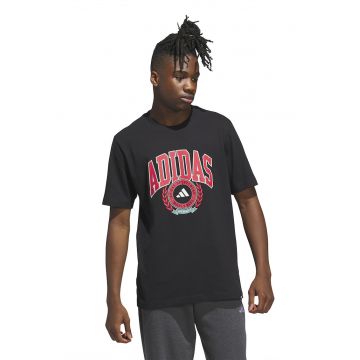 Tricou cu decolteu la baza gatului si imprimeu logo
