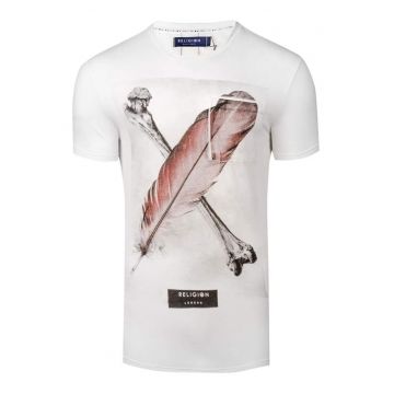 Tricou cu imprimeu supradimensionat Cross Feather -