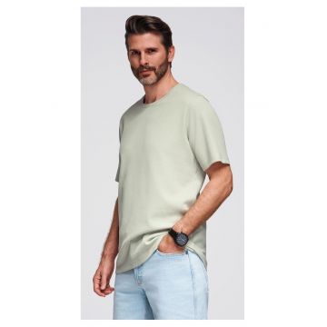 Tricou cu textura tip waffle si decolteu rotund  OM-TSCT-0197