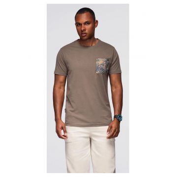 Tricou din bumbac cu buzunar imprimat  OM-TSPT-0227