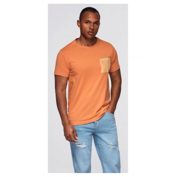 Tricou din bumbac cu buzunar imprimat  OM-TSPT-0227