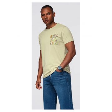 Tricou din bumbac cu buzunar imprimat  OM-TSPT-0227