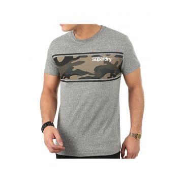Tricou din bumbac cu motive camuflaj Core Logo -