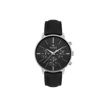 Ceas barbatesc  model WWG401107LA - curea din piele ecologica - 42mm - argintiu - negru