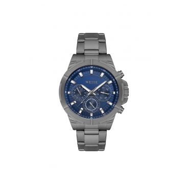 Ceas barbatesc  WWG205208 - 46mm - curea din otel gri - rezistent la apa 5 ATM