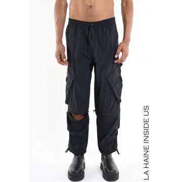 -Pantaloni cargo cu fermoare la gleznă