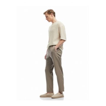 Pantaloni chino din amestec de in