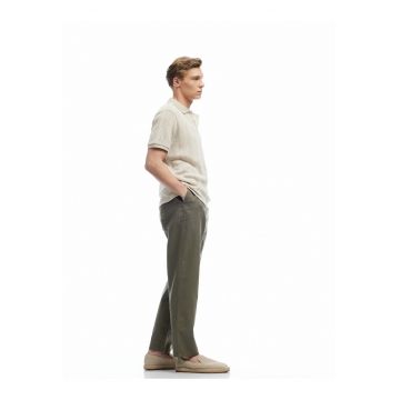 Pantaloni chino din bumbac si in