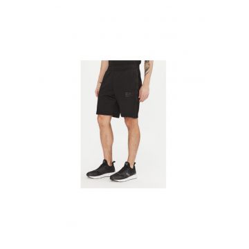 Pantaloni scurti sport barbati Ea7 Emporio Armani - 7M000309 AF13526 - Poliester/Elastan - Negru