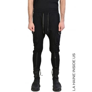 Pantaloni skinny casual - cu buzunare mari aplicate pe lateral
