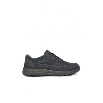Pantofi barbatesti -  piele naturala - albastru