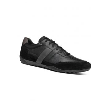 Pantofi sport barbati  Wells - casual - confortabili - piele intoarsa/textil - negru