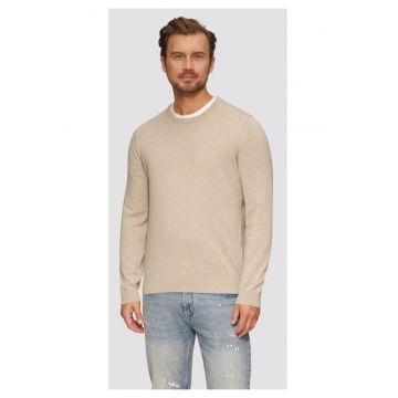 Pulover cu decolteu la baza gatului - Bej