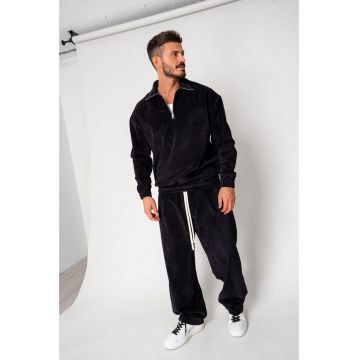 Set Bluza cu fermoar scurt si pantalon lung Black 18160