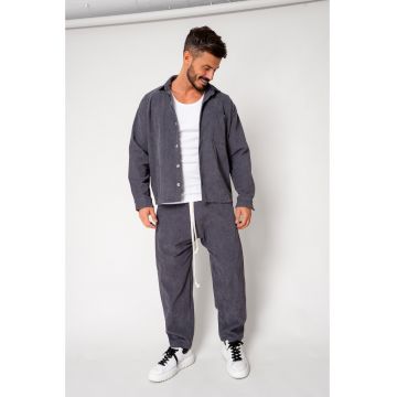 Set Camasa si Pantalon Lung din reiat Grey Anthracite 18128