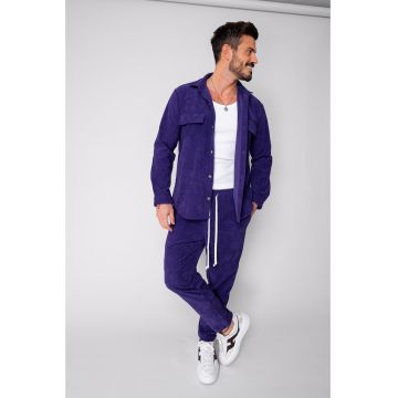 Set Camasa si pantalon lung din reiat Mauve 18703