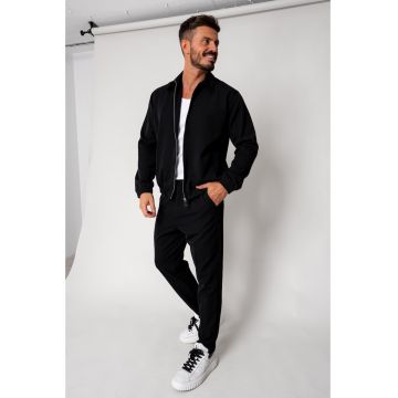 Set Caruso Jacheta cu fermoar si pantalon lung Black New 18213
