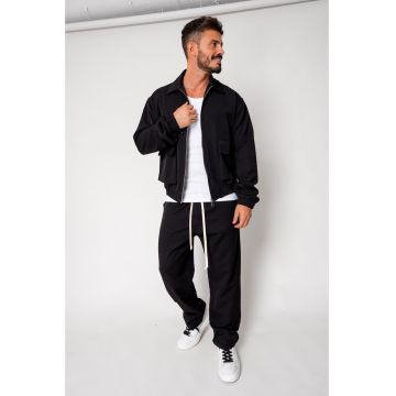 Set Dario Jacheta cu fermoar si pantalon lung Black 18182