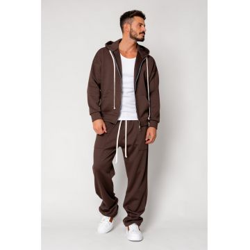 Set Jacheta cu fermoar si Pantalon lung Brown 18074