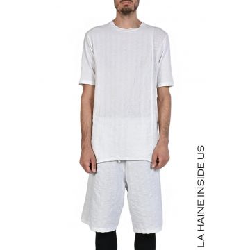 Tricou din bumbac reliefat cu croiala dreapta