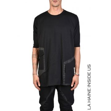 Tricou oversize cu buzunare aplicate in partile laterale