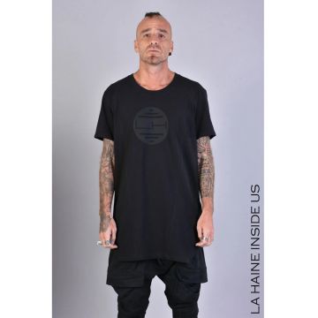 Tricou oversize din bumbac cu fermoare laterale si imprimeu frontal