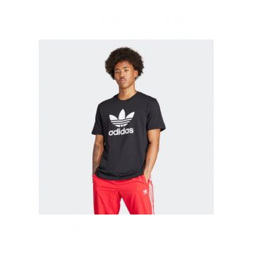 Tricou sport barbati  Adicolor Trefoil - normal - bumbac - negru-alb