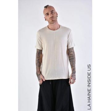Tricou transparent regular fit cu guler rotund