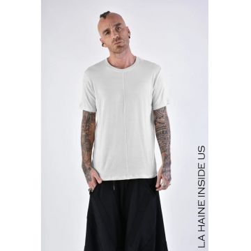 Tricou transparent regular fit cu guler rotund
