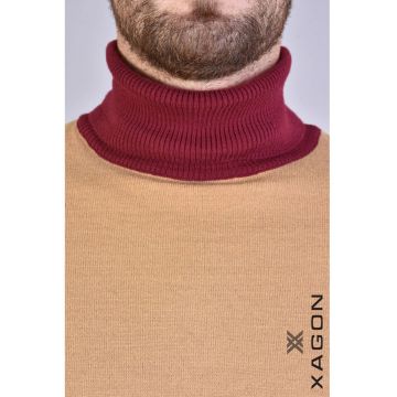 Bluza cu guler inalt barbateasca cu design modern in doua tonuri