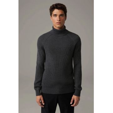 Bluza cu guler inalt cu croi clasic texturata