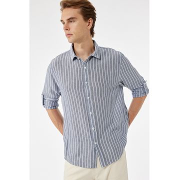 Camasa regular fit din bumbac cu model in dungi
