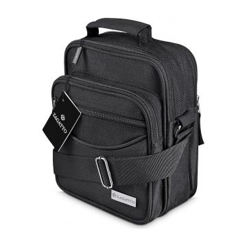 Geanta barbati -  Poliester - 24x21x6 cm - Negru