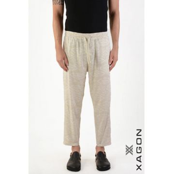 Pantaloni casual fit cu elastic si snur in talie