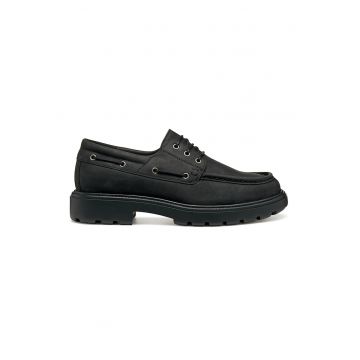 Pantofi boat de piele nabuc