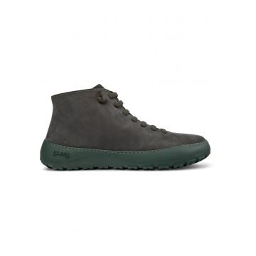 Pantofi sport din piele cu talpa contrastanta Pantofi sport din piele cu talpa contrastanta