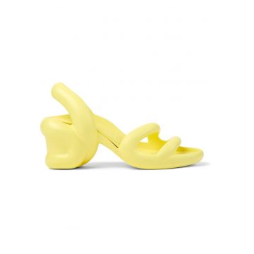 Sandale slingback cu toc masiv Kobarah - Galben