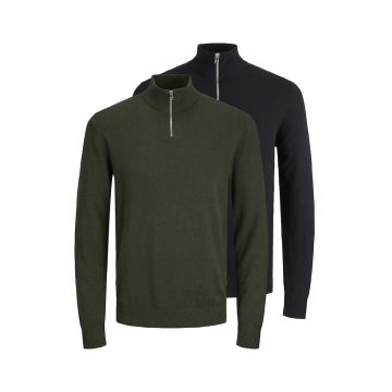 Set de pulovere cu fenta scurta cu fermoar - 2 piese