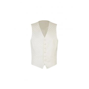 Vesta regular fit cu imprimeu in carouri si detalii tip logo
