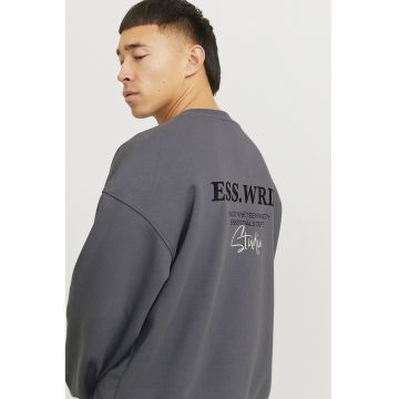 Bluza de trening cu decolteu la baza gatului si imprimeu pe partea din spate