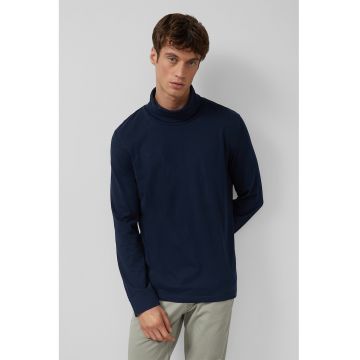 Bluza uni de bumbac cu guler inalt